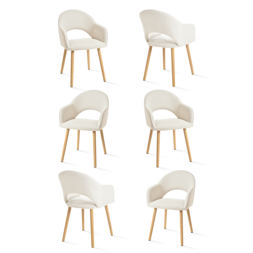 (Off-White, Set of 6) Goeurvant Dining Chairs