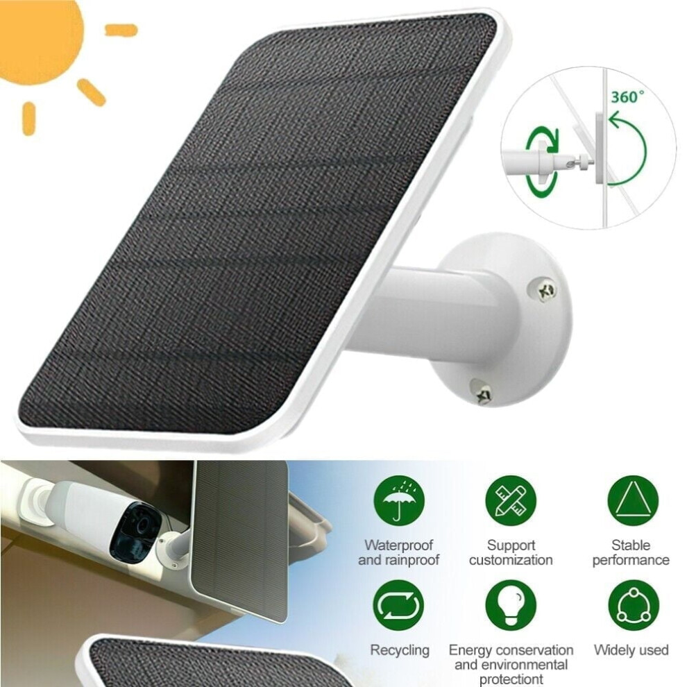 Waterproof Solar Panel Kit For Arlo Essential Spotlight Camera Doorbell Charger 9165521749003