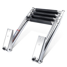 Stainless Steel Marine Ladder with Folding and Telescoping Features, Boat Accessories, 4 Step