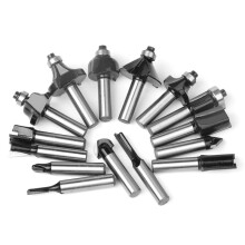 15-Piece 8-Handle Woodworking Router Bit Set Woodworking Engraving Machine/Electric Wood Router/Trimmer Bit Set