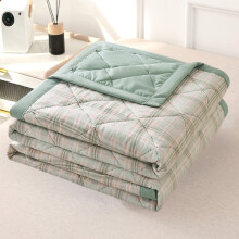 Lightweight Quilt,Cooling Comforter,Reversible Stain Protection Comforters for All Season,Cotton Summer Quilt for Hot Sleepers,100x150cm,Green