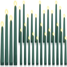 LED-koniska ljus flamlösa elfenben 24 st