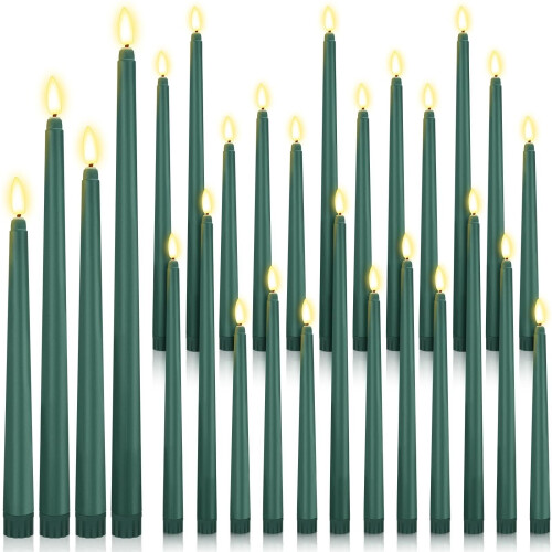 LED-koniske lys flammeløse elfenben 24 stk.