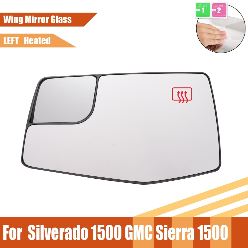 For Chevrolet Silverado 1500 Sierra 1500 Gmc 2019-2023 Left Side Mirror Glass White 9165521749096