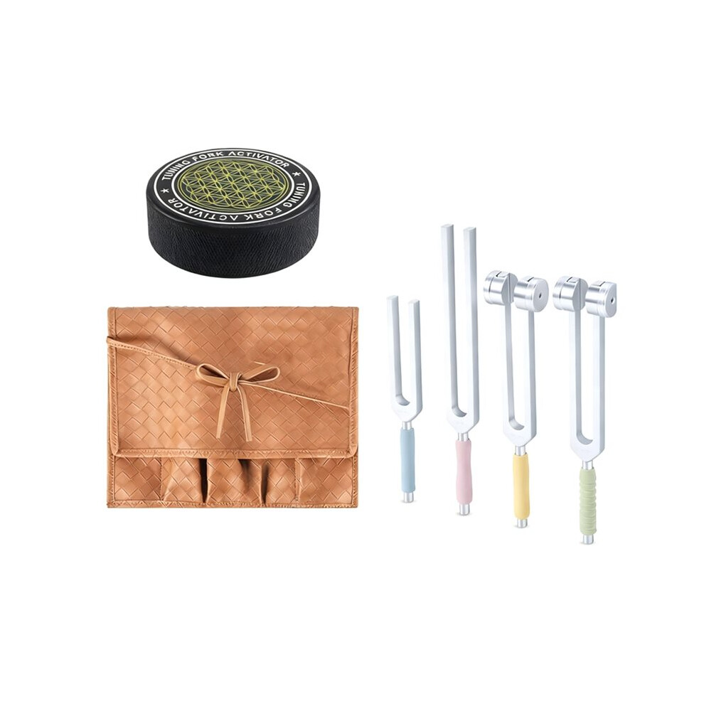 Tlily Tuning Forks For Healing Set, Including Four Frequency 128Hz, 136.1Hz, 174Hz, 528Hz Yoga And Meditation Accessories