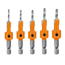 5PCS 8mm Shank HSS Woodworking Countersink Router Bit Screw Extractor Demolition for Wood Milling Cutter 2.5-3.5mm