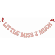 Guirnalda Little Miss2Much – Decoración para fiesta de feliz segundo cumpleaños, kit de globos oro rosa para niña, compatible con accesorios de