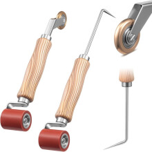 2 Rodillos para Juntas con Sonda de Prueba, Rodillo de Silicona de 40 mm con Herramienta de Detalle de Latón de 6 mm, Herramienta de Alisado