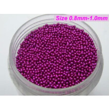 50 g Glasperlen (Kaviar), 3D-Mikroperlen für Nagelkunst, ohne Loch, 0,8–1 mm, Aufbewahrungsbox – Pink