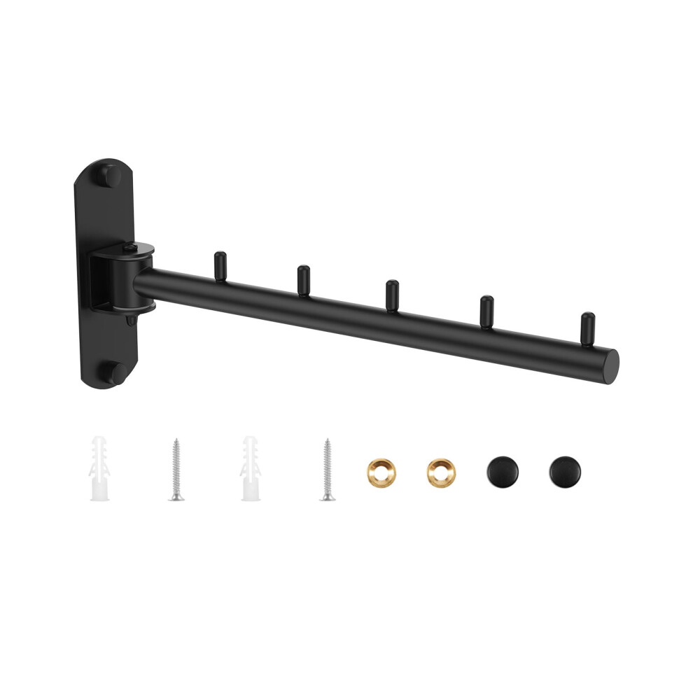 Stainless Steel 180 Rotatable Wall Hanger Rack Â Rust-Proof, Easy Install, Compatible With Closet/Bedroom/Laundry Room 9170372247721