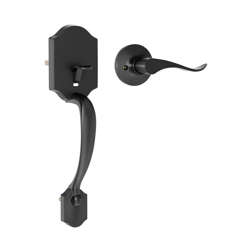 Black Front Door Handle No Lock, Exterior Door Handles With Passage Lever, Entry Door Handle Reversible For Left & Right 6032788489436