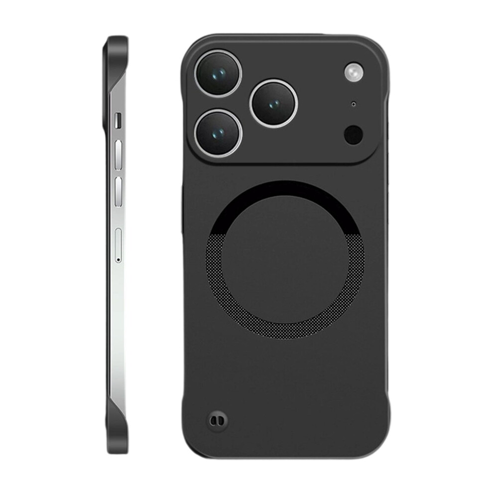 Frameless Silicone Phone Case With Card Holder, Wireless Charging Compatible, Shockproof Cover Â Birthday Gift For Men & Women (Black) Black 9170372248056