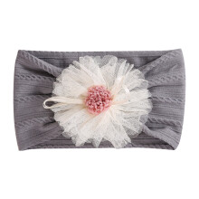 Baby Headband Newborn Infant Toddler Nylon Hairbands Cute Soft Beanie Headwrap Hair Accessories Gray Free Size