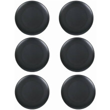 6-Pack 8" Black Melamine Plates, Round Dessert/Salad Serving Dishes, Dishwasher Safe, Compatible with Modern Kitchen