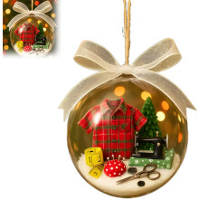 Boule à neige vintage en forme de machine à coudre (8 cm) – Décoration de sapin de Noël, décoration hivernale chaleureuse, cadeau unique pour