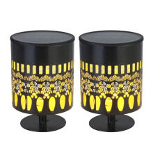 Lot de 2 Lampes Solaires pour Clôture, Éclairage Mural Extérieur en Métal, Éclairage pour Jardin, Terrasse, Jardin, Décoration de Cour A