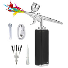 Kit Aérographe Sans Fil avec Compresseur, Aérographe pour Décoration de Gâteaux, Outil de Peinture Miniature à Haut Débit D'Air, Noir.