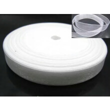 Nastro in organza trasparente da 50 iarde (1/2") 12 mm (1/2") per matrimoni e lavori artigianali, colore a scelta: bianco