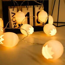 Guirnalda de luces de Pascua con forma de concha y huevo roto, 3 metros, luces coloridas con forma de huevo para decoración primaveral