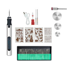 Kit de bolígrafo de grabado recargable – 30 brocas, 5000–15000 RPM, 10 W, herramienta ligera para bricolaje en metal/madera/vidrio/plástico –