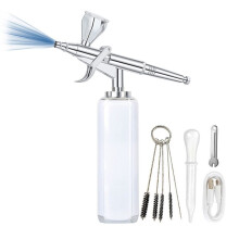 Airbrush-Set Sladdlöst Airbrush-Kit med Kompressor, Airbrush-Kakdekoration Högt Luftflöde Miniatyrmålningsverktyg Vit