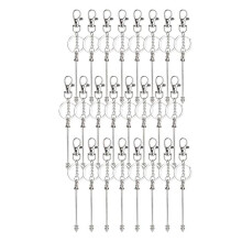24Pcs Beadable Keychain Bars Bead Keychain Making Kit Blank Keychains Beaded Items for DIY Crafts Jewelry Making Silver