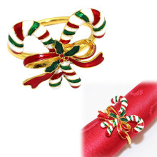 Ronds de serviette en métal motif couronne de cerfs de Noël (lot de 4)