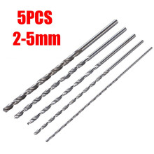 5 bucăți burghiu HSS extra lungi de 150 mm pentru prelucrarea lemnului din metal, scule de găurit cu coadă dreaptă, burghie elicoidale de 2-5 mm