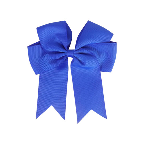 Presilha de cabelo infantil com laço de cetim canelado em formato de cauda de peixe de 15 cm (6 polegadas), cor azul.