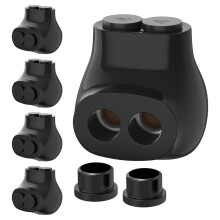 Conector Multi-Tap Isolado de 2 Portas 4-14 AWG, Conectores de Fio de Alumínio para Cobre, Conectores de Entrada Unilateral, Pacote com 5