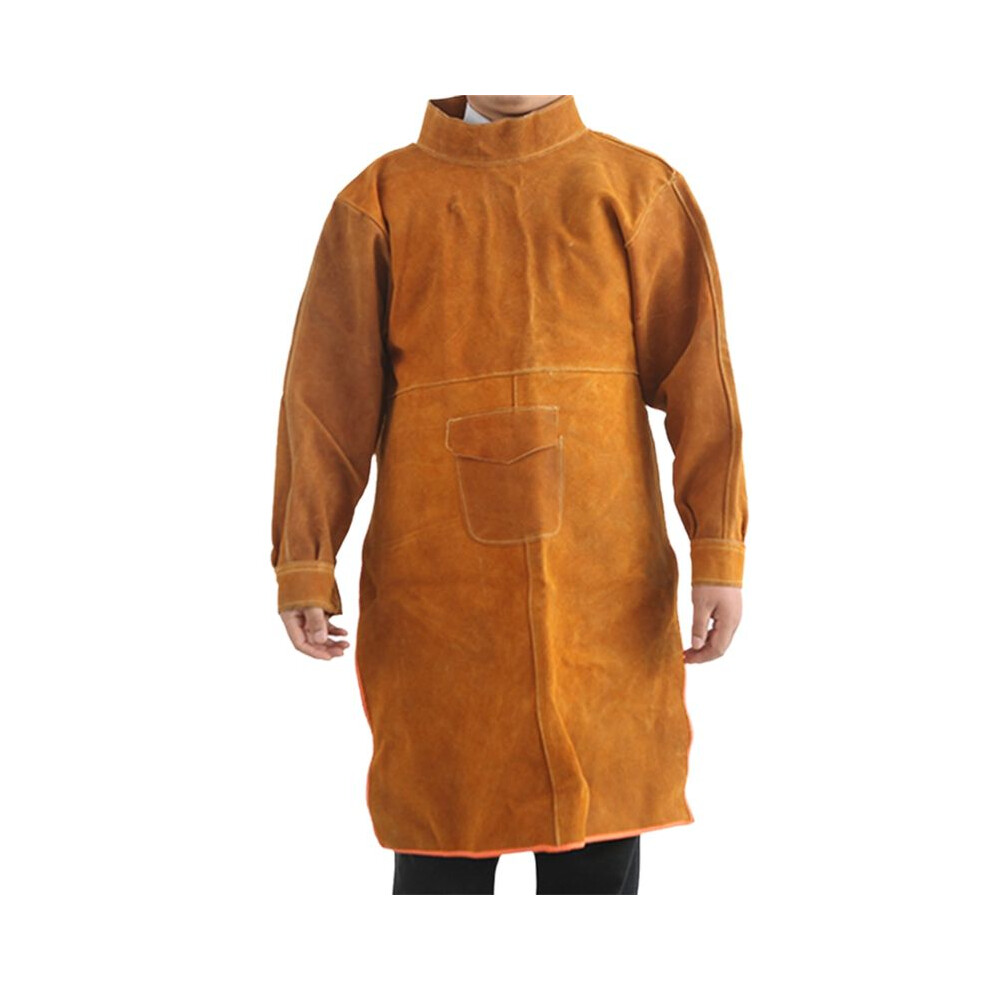 Cowhide Welding Suit 105Cm Long Heavy Duty Welding Apron Flame Retardant Wear Resistant Protective Clothing For Men 6032991958804