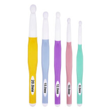 5-Teiliges Häkelnadel-Set, Große Ergonomische Häkelnadeln, Großes Häkelnadel-Set, Größe L/8 mm, N/10 mm, 12 mm, P/15 mm, 20 mm