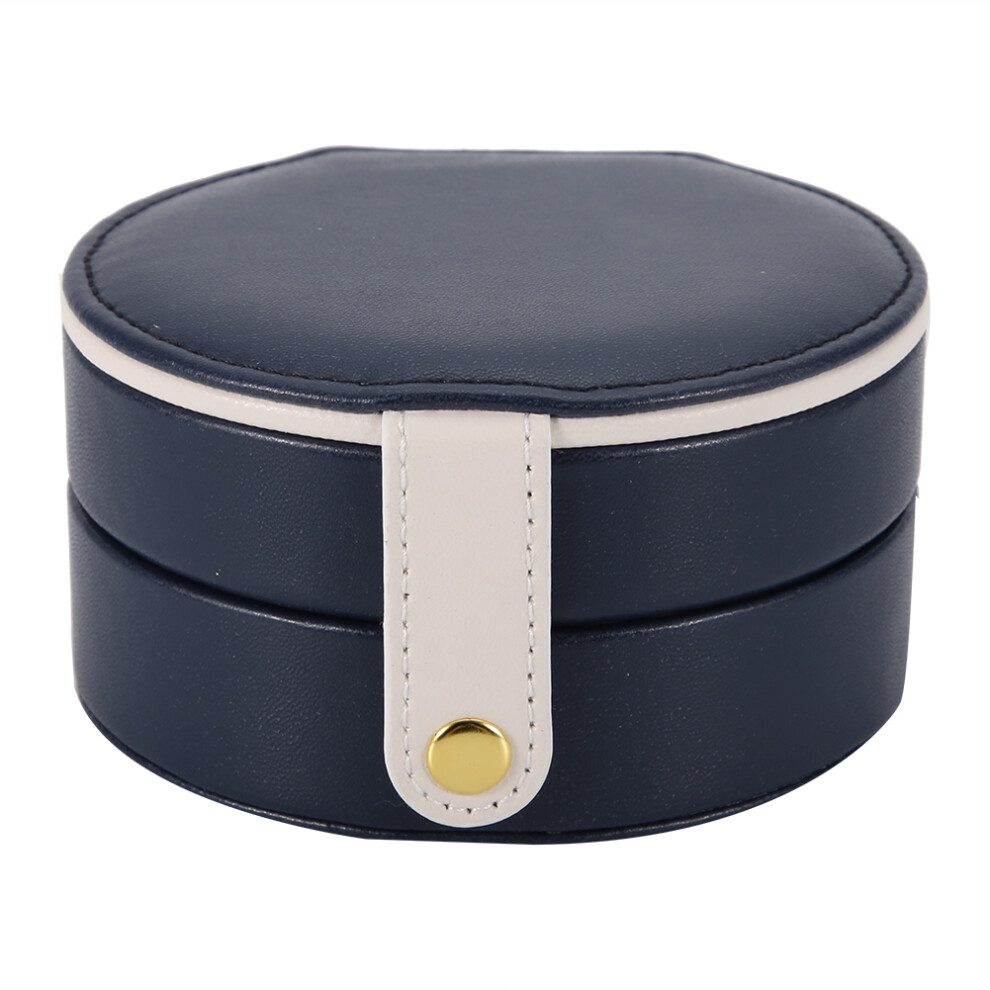 Luxury Travel Jewelry Organizer, Portable Jewelry Box With Pu Leather & Velvet Interior, Compact Jewelry Storage Case For Safekeeping ( Blue) Dark/Blue 9425574609939