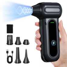 Souffleur D'Air Électrique Ultra-Puissant 400 000 Tr/Min, Moteur Turbo Rechargeable à 3 Vitesses Sans Balais pour Voiture/PC/Maison A