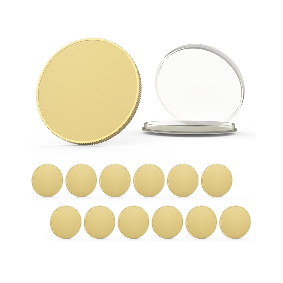 12 Pcs Brass Coin Blanks For Laser Engraving Blanks Solid Brass Coin With Acrylic Protection Box Threaded Edged 40Mm 6033681488502