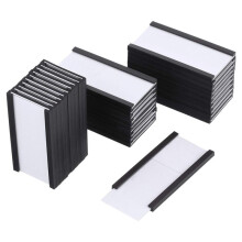 Magnetic Label Holders 1inchx 2inch with White Card Inserts and Clear Plastic Protectors Magnetic Data Card Holders