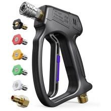 Short Pressure Washer Gun, High Pressure Washer Gun 4500 PSI M22-14mm & 3/8" Connect Car Washing Gun Car Detailing Kit