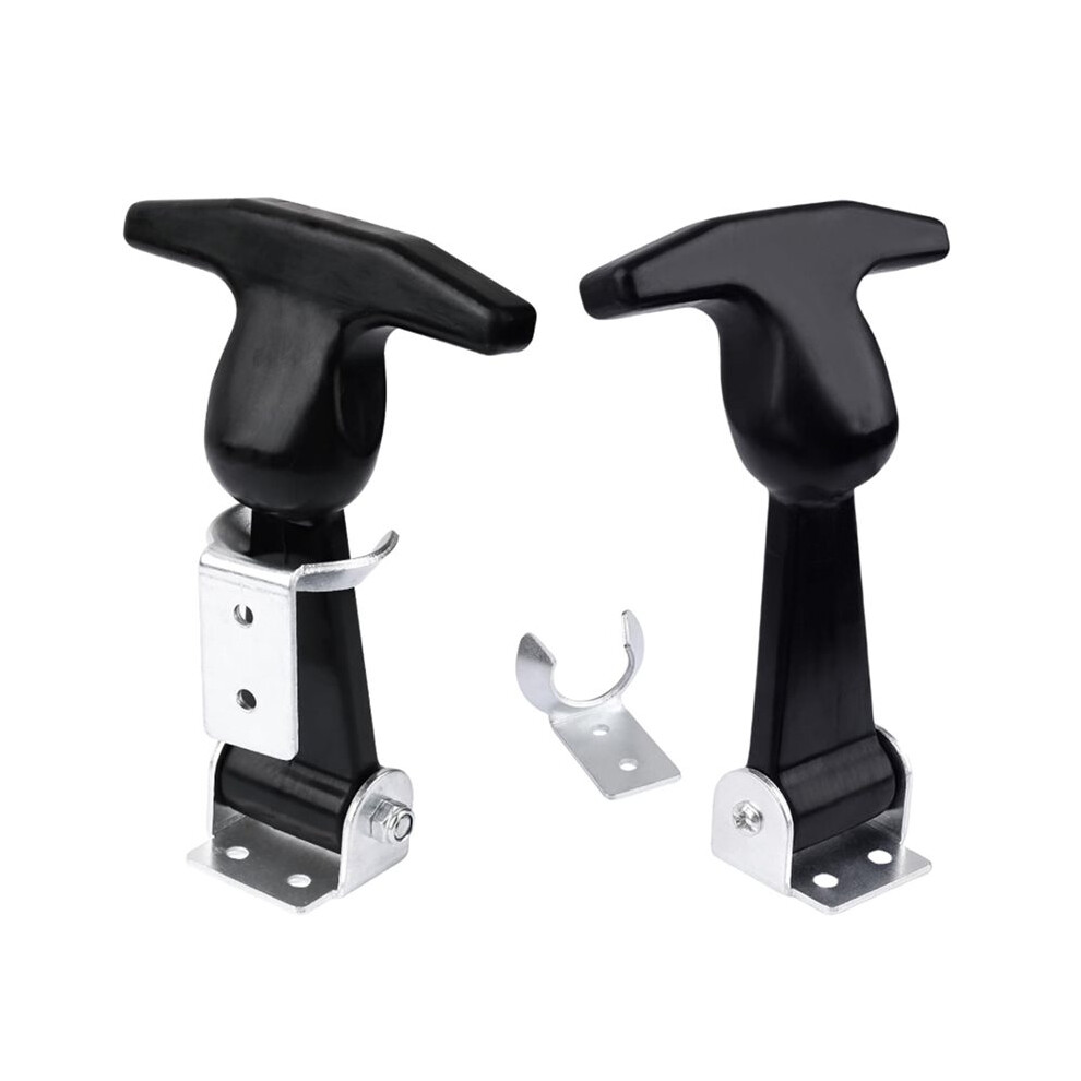 Elastic Stainless Steel Rubber Hood Catch - Flexible T-Handle Hasp Rubber Flexible Draw Latches With Brackets 6033961814359