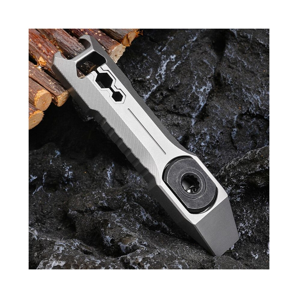 Titanium Alloy Pry Bar Multifunctional Outdoor Portable Bottle Opener With Hidden Screwdriver Adjustable Wrench 6032888678891