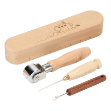 4 Pcs Wooden Sewing Quilting Tools Include Tailor Clapper,Seam Roller,Stiletto,Seam Rippers for Flattening Fabrics
