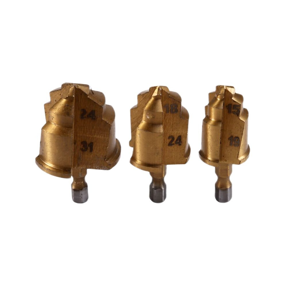 3Pcs 3 Blades Ppr Lifting Stepped Drill Bit Hexagon Shank Water Pipe Connection Tool 20/25/32Mm Chamfering Cutter 6033121078812