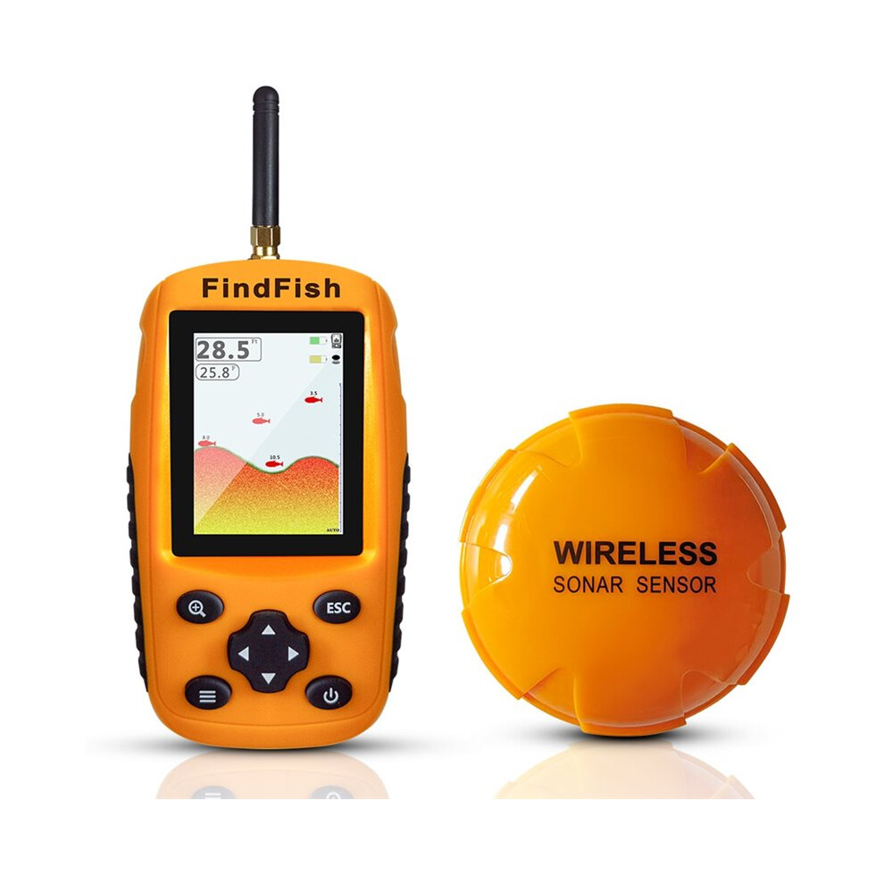 Portable Rechargeable Fish Finder Wireless Sonar Sensor Fishfinder Depth Locator, Bottom Contour, Color Lcd Display 4712911947935