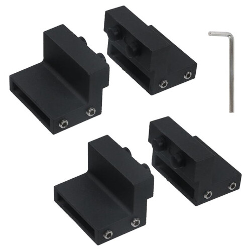 4 Pcs Black Barn Door Roller Stopper Hardware for Sliding Track Doors with Wrench