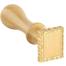 Frame Wax Seal Stamp, 3D Embossed Relief Carving Brass and Wood Handle for Wax Seal Stamp Kit