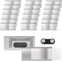 Name Badges with Magnet, Pack of 20 Magnetic Aluminium Name Tags with Double Magnets for Work, Exhibition, Restaurant
