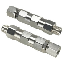 2 Stück Luftlose Farbspritzdüsen-Verbindung 1/4-Zoll 360 Drehbare Edelstahl-Spritzpistolen-Schwenkverbindung
