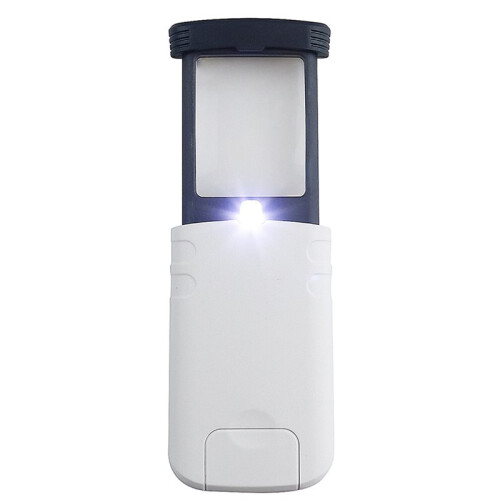 Portable 4X Magnifier with LED Lights Foldable Pocket Microscope for Detailed Viewing