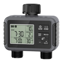 Water Timer Intelligent 2 Outlet Irrigation Watering System Sprinkler Timer Garden Programmer LCD Display