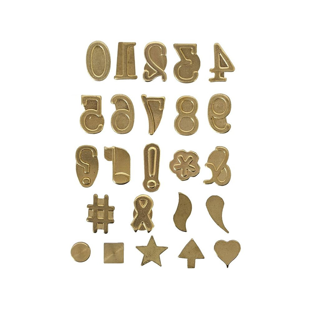 24-Piece Hot-Stamps Uppercase Alphabet Set for Branding and Personalization of Wood