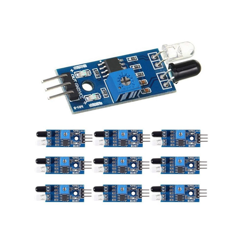 10Pcs Intelligent Car Infrared Obstacle Avoidance Sensor Module Infrared Tube Module Photoelectric Reflection Sensor 4711391336482